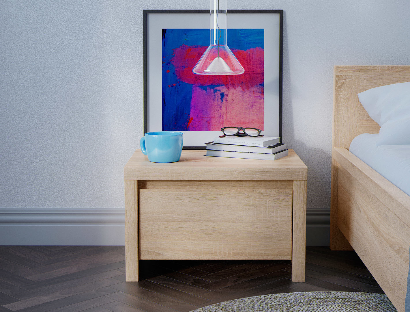 Kaspian Nightstand Sonoma Oak