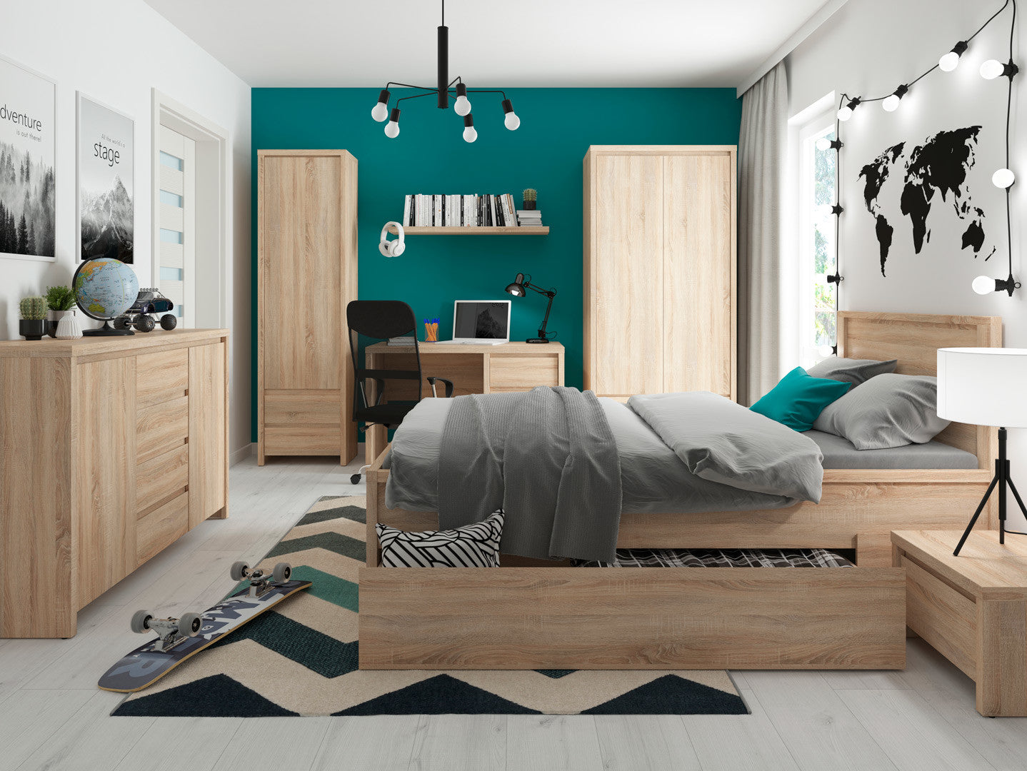 Kaspian Bed Drawer (Sonoma Oak)