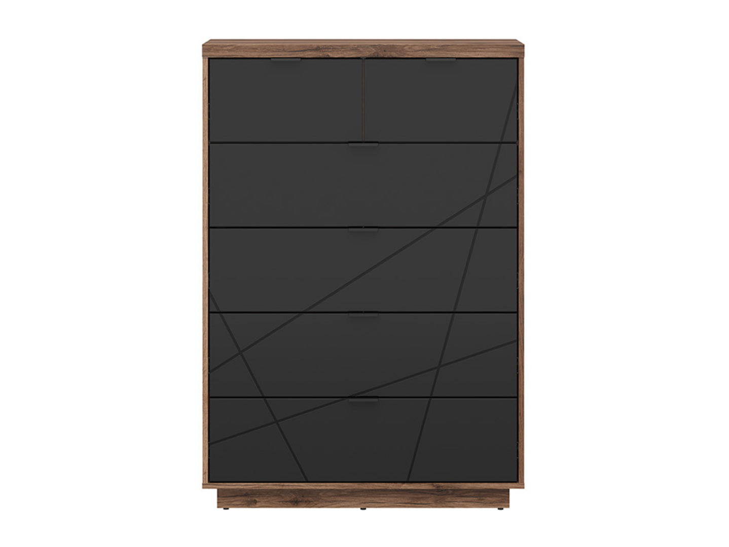 Forn Chest of Drawers KOM6S Dark Delano Oak/Black
