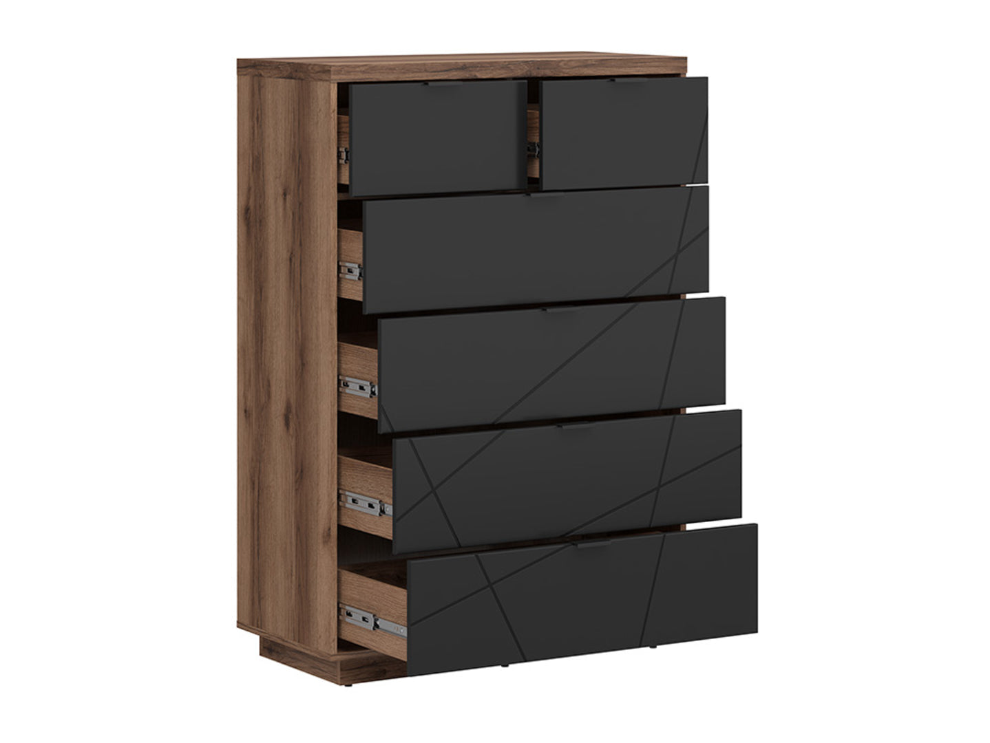 Forn Chest of Drawers KOM6S Dark Delano Oak/Black