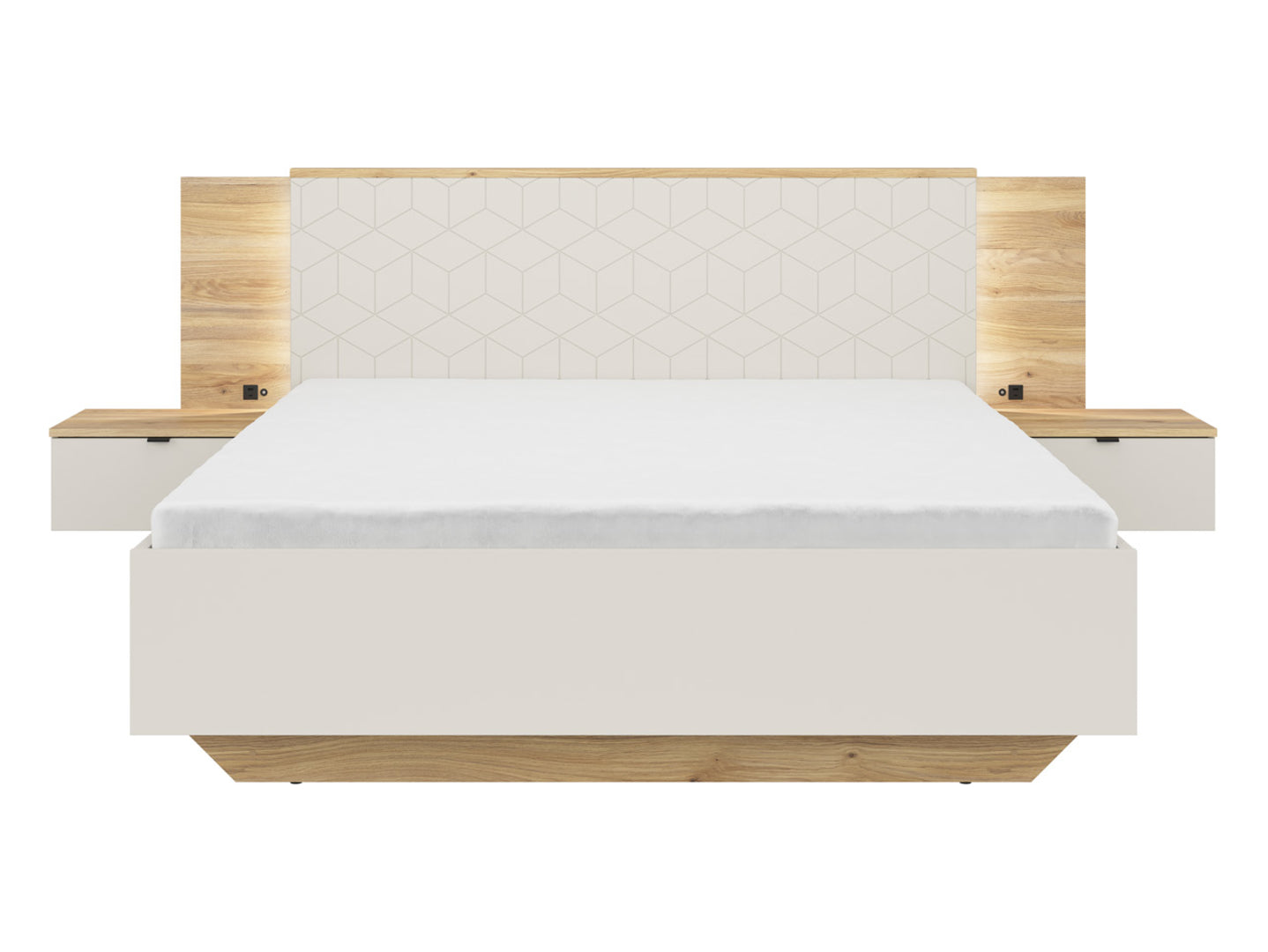 Glamour Queen Size Bed w/Nightstands
