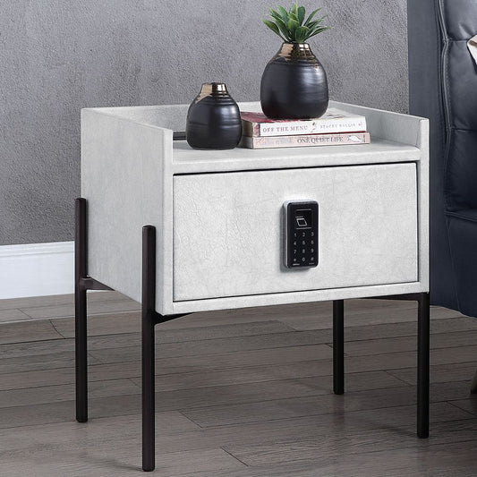 Metis Nightstand with USB port and Eclectic Lock BD00557