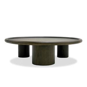 Straussv - Contemporary Brown Ash Round Coffee Table