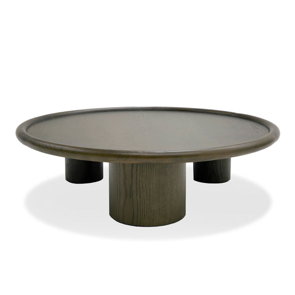 Straussv - Contemporary Brown Ash Round Coffee Table