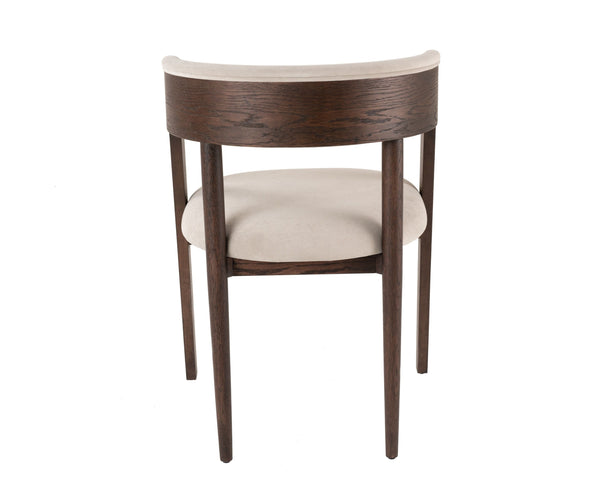 Vegas - Modern Beige Velvet + Walnut Oak Dining Chair (Set of 2)