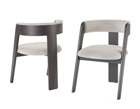 Modrest Washington - Modern Grey Fabric + Ebony Oak Dining Chair (Set of 2)