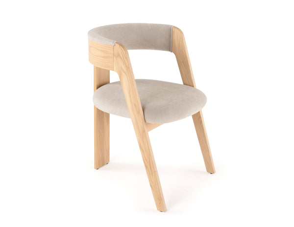 Washington - Modern Cream Fabric + Natural Oak Dining Chair (Set of 2)