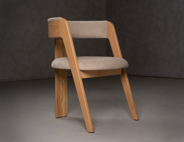 Washington - Modern Cream Fabric + Natural Oak Dining Chair (Set of 2)