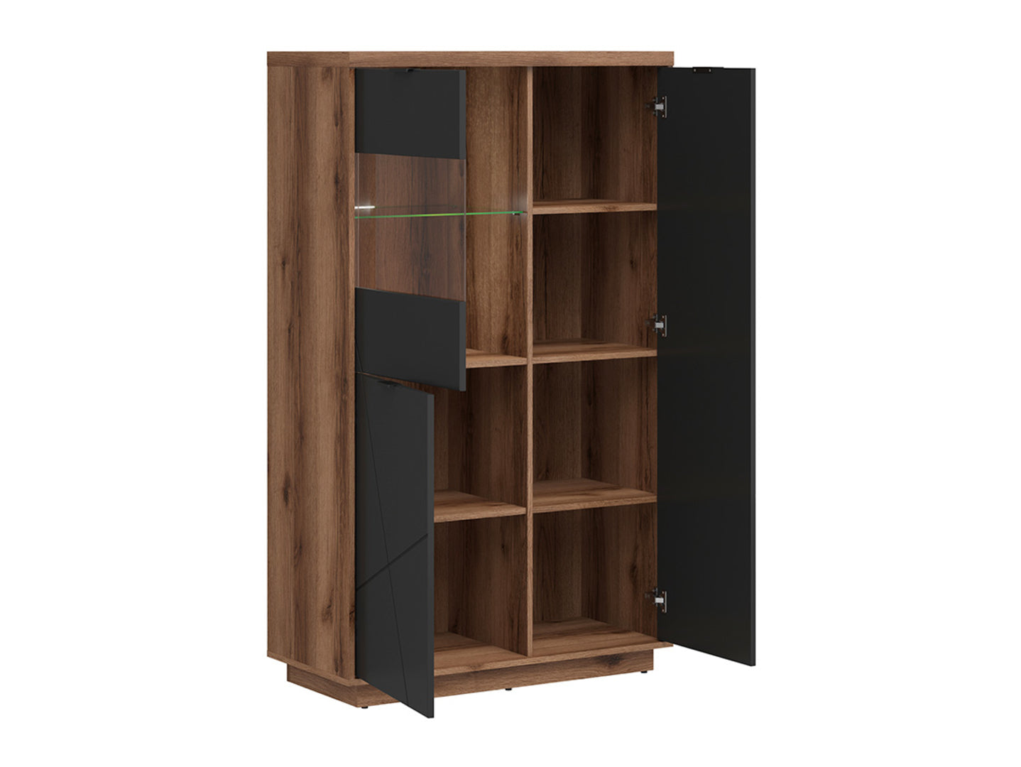Forn Glass Cabinet REG2D1W Dark Delano Oak/Black