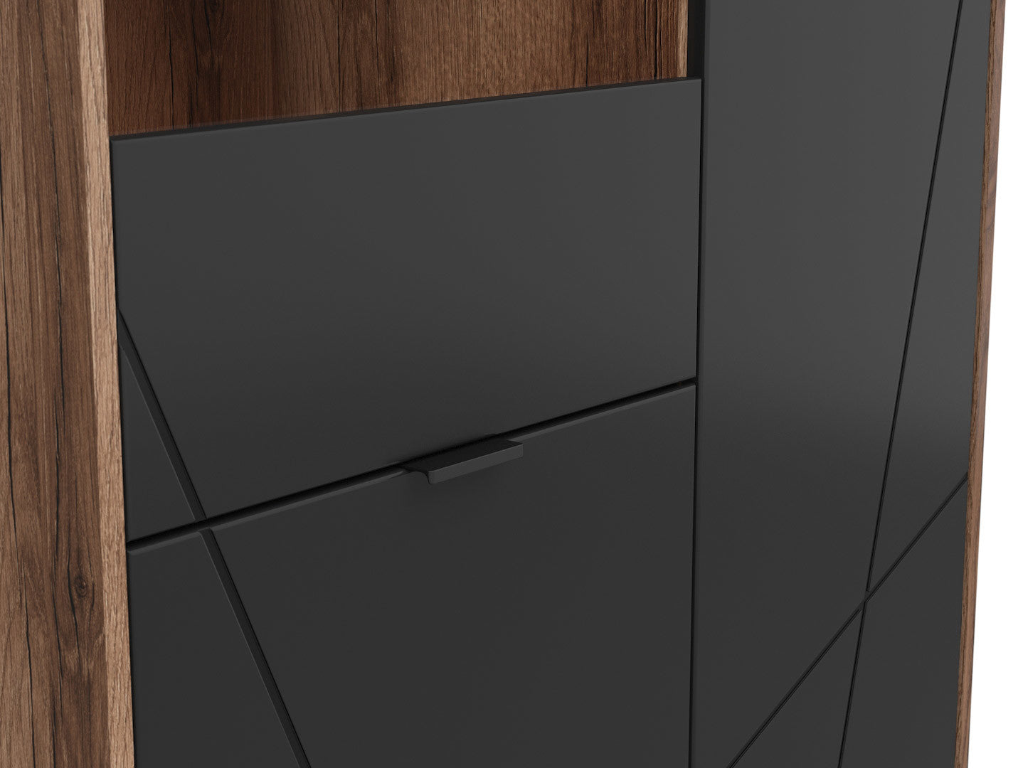 Forn Glass Cabinet REG2D1W Dark Delano Oak/Black