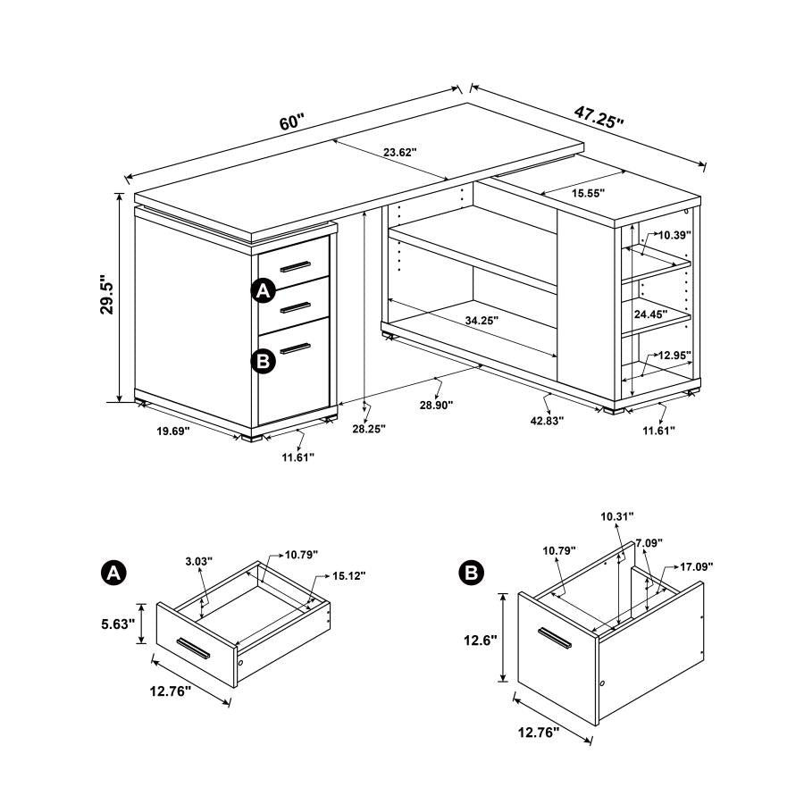 Yvette L-shaped Desk